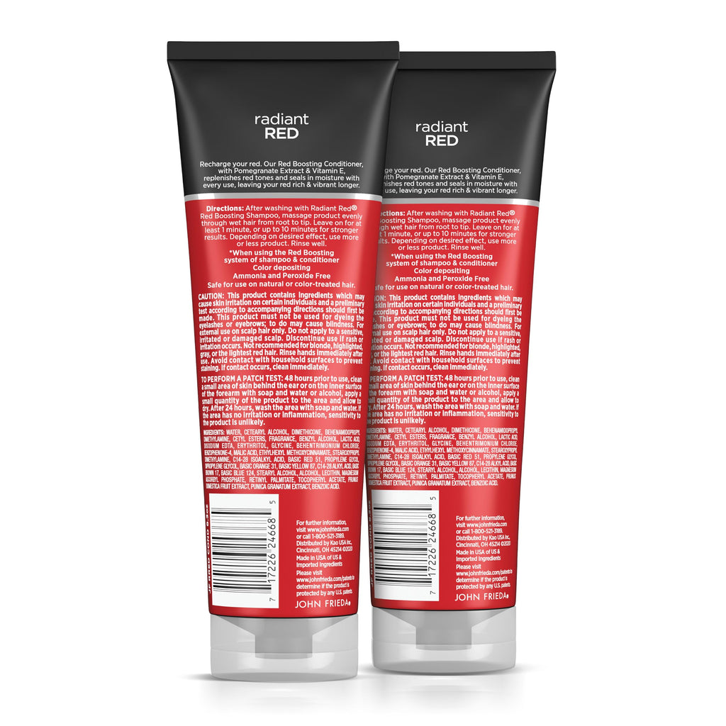John Frieda Radiant Red Color-Boosting Conditioner — Hydrates and Enhances Red Tones (8.3 oz, Pack of 2)