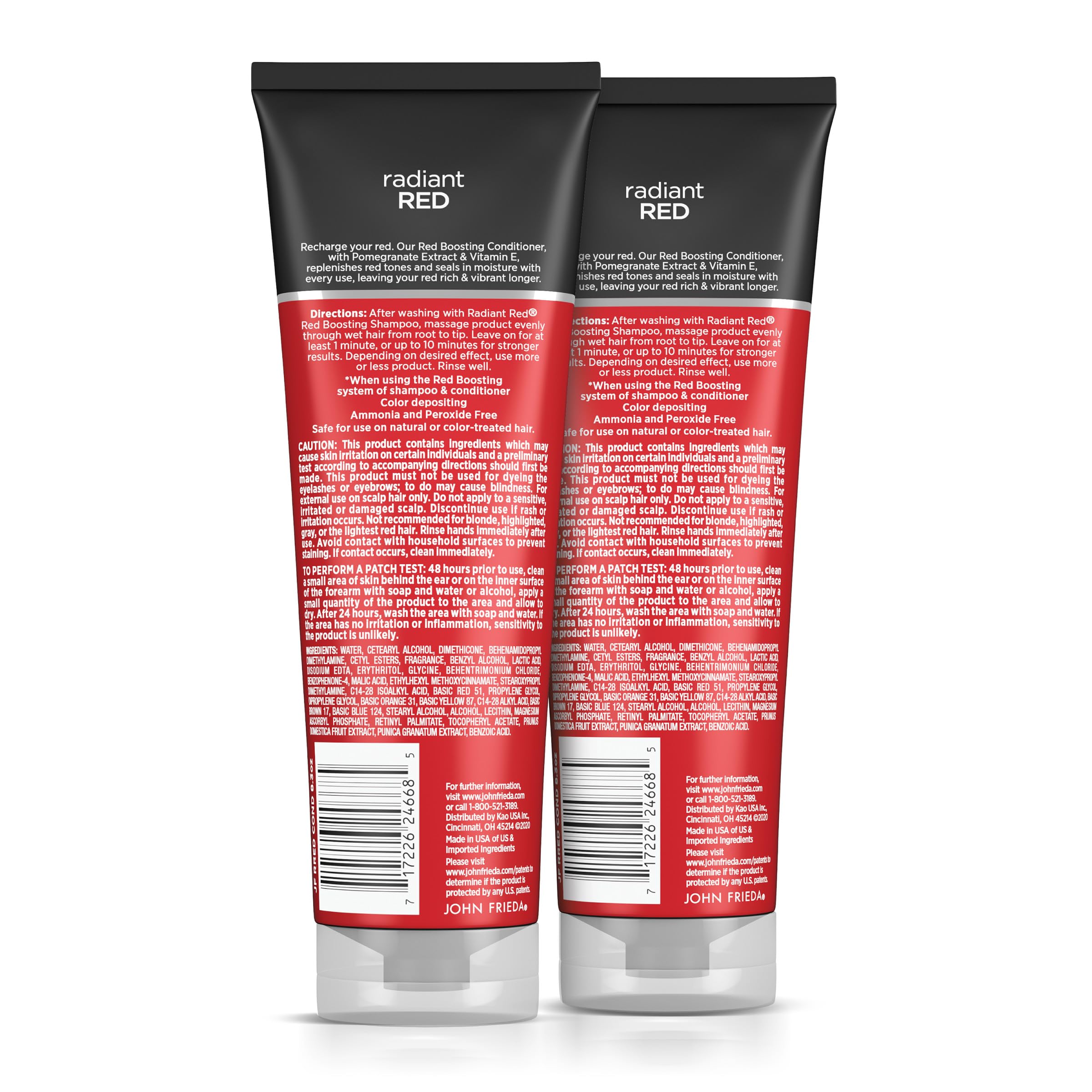 John Frieda Radiant Red Color-Boosting Conditioner — Hydrates and Enhances Red Tones (8.3 oz, Pack of 2)