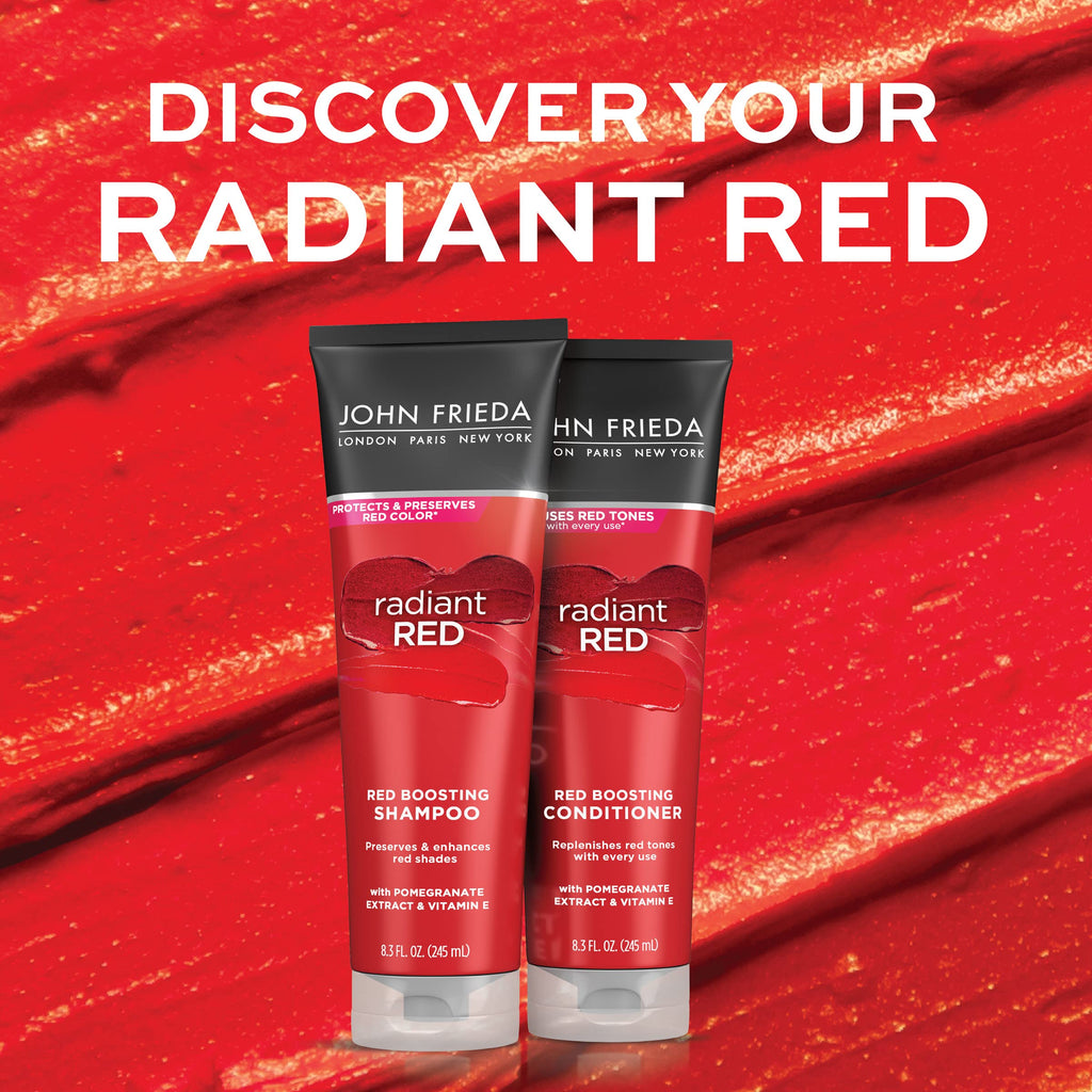 John Frieda Radiant Red Color-Boosting Conditioner — Hydrates and Enhances Red Tones (8.3 oz, Pack of 2)