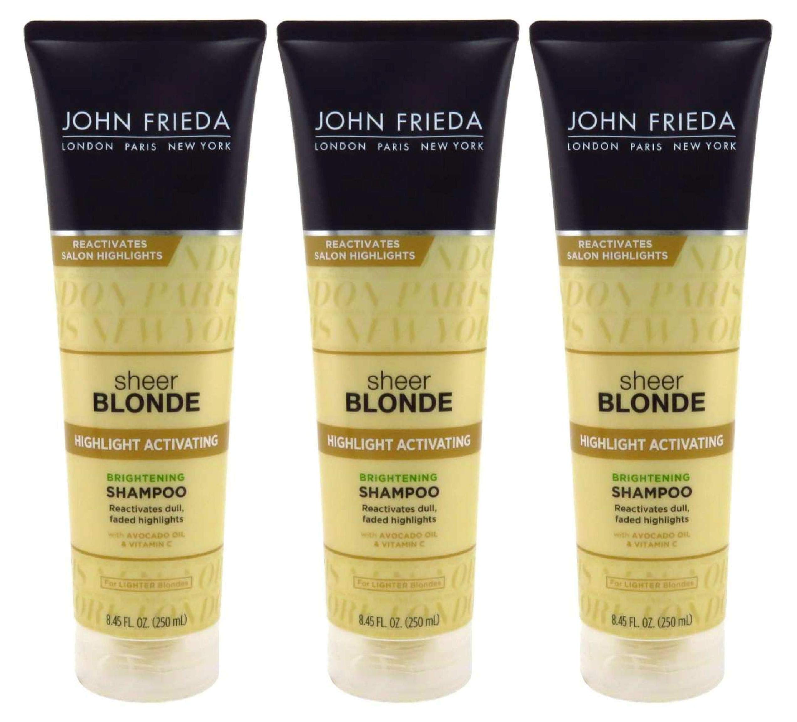 John Frieda Sheer Blonde Highlight Activating Shampoo – Pack of 3, 8.45 oz