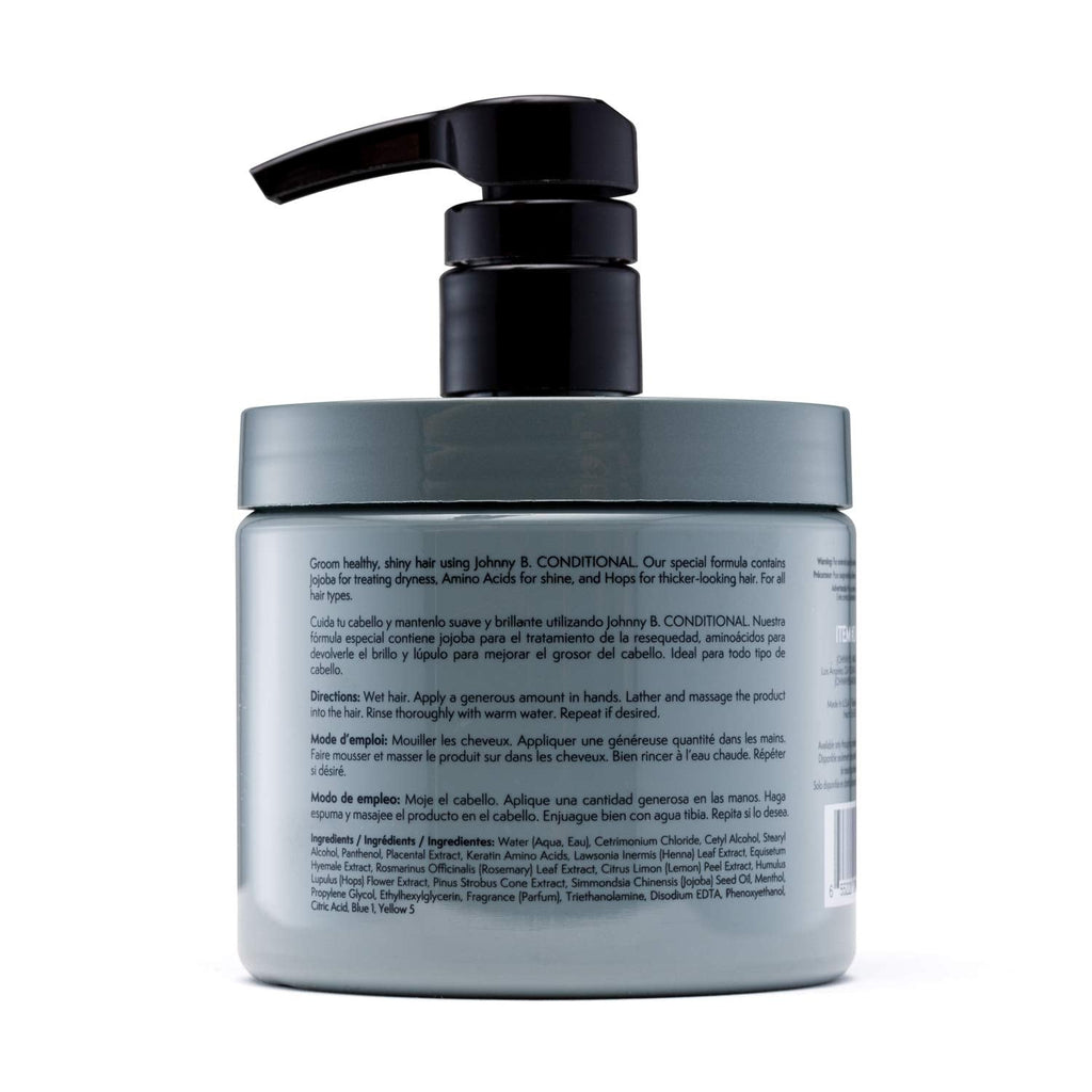 JOHNNY B. Conditional Conditioner 16 oz – Lightweight Hydration for Shine & Fuller-Looking Hair