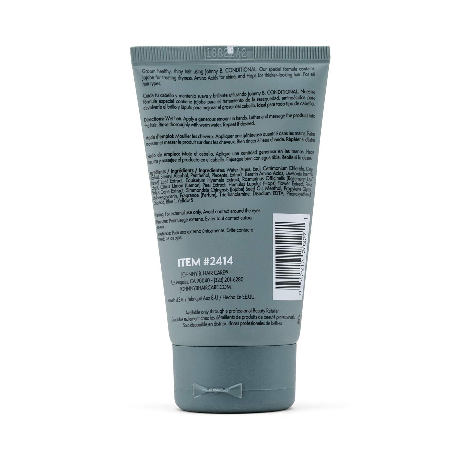 JOHNNY B. Conditional Conditioner 3.3 oz – Pack of 2 | Lightweight, pH-Balancing Hair Care