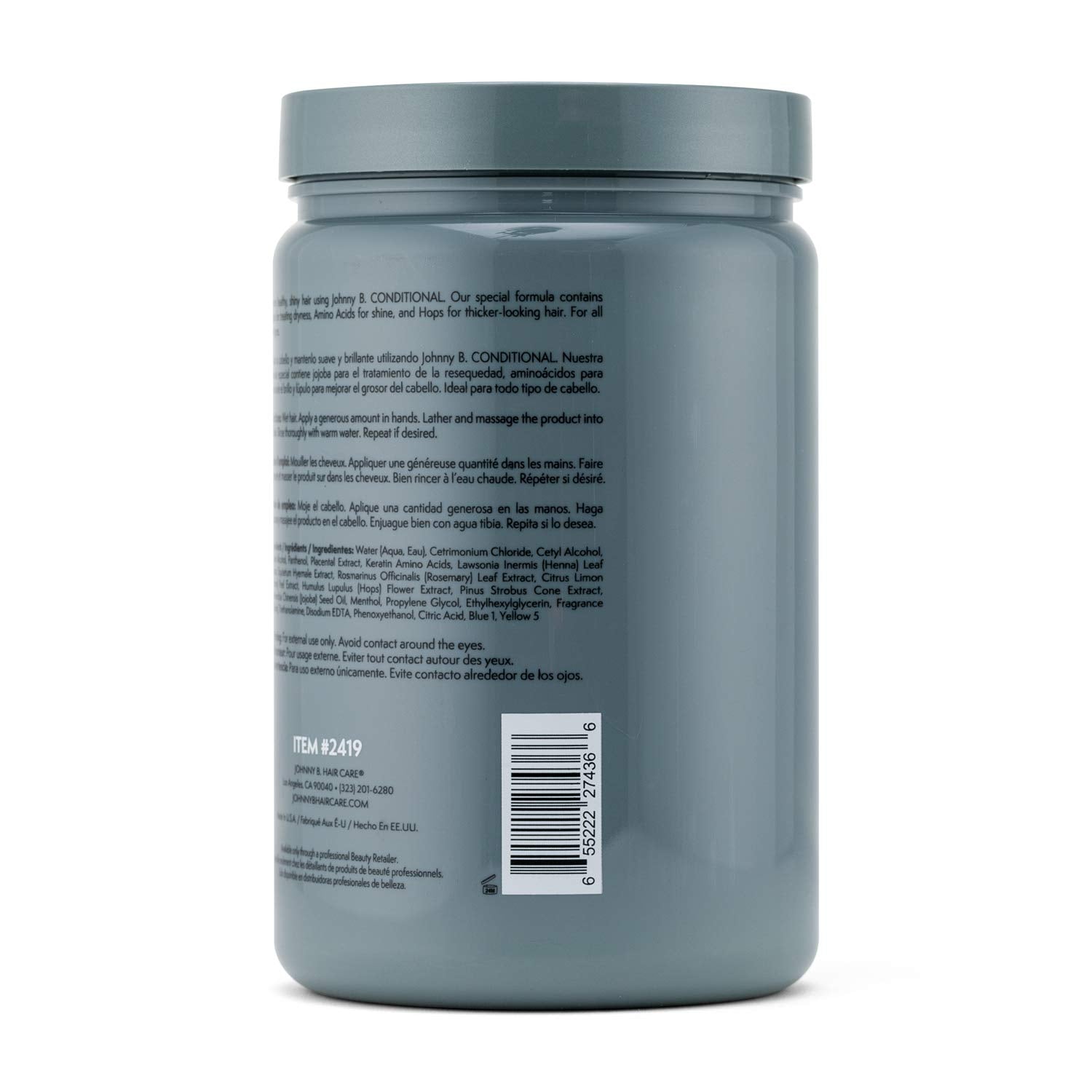 JOHNNY B. Conditional Conditioner 32 oz – Weightless Hydration with Jojoba, Amino Acids & Hops