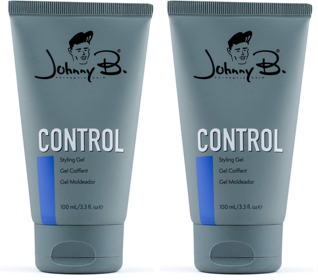JOHNNY B. Control Alcohol-Free Hair Styling Gel – Strong Hold for All Hair Types | Pack of 2