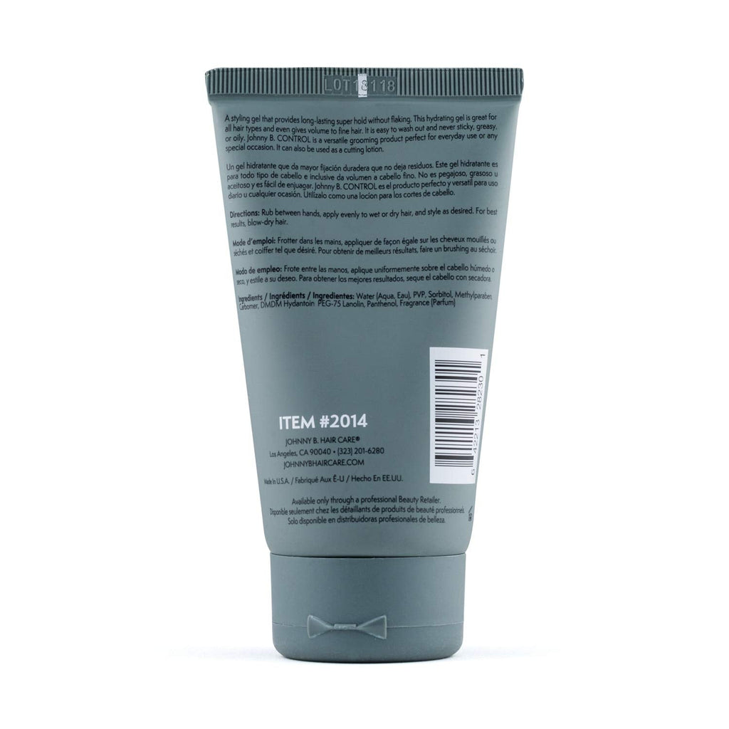 JOHNNY B. Control Alcohol-Free Hair Styling Gel – Strong Hold for All Hair Types | Pack of 2
