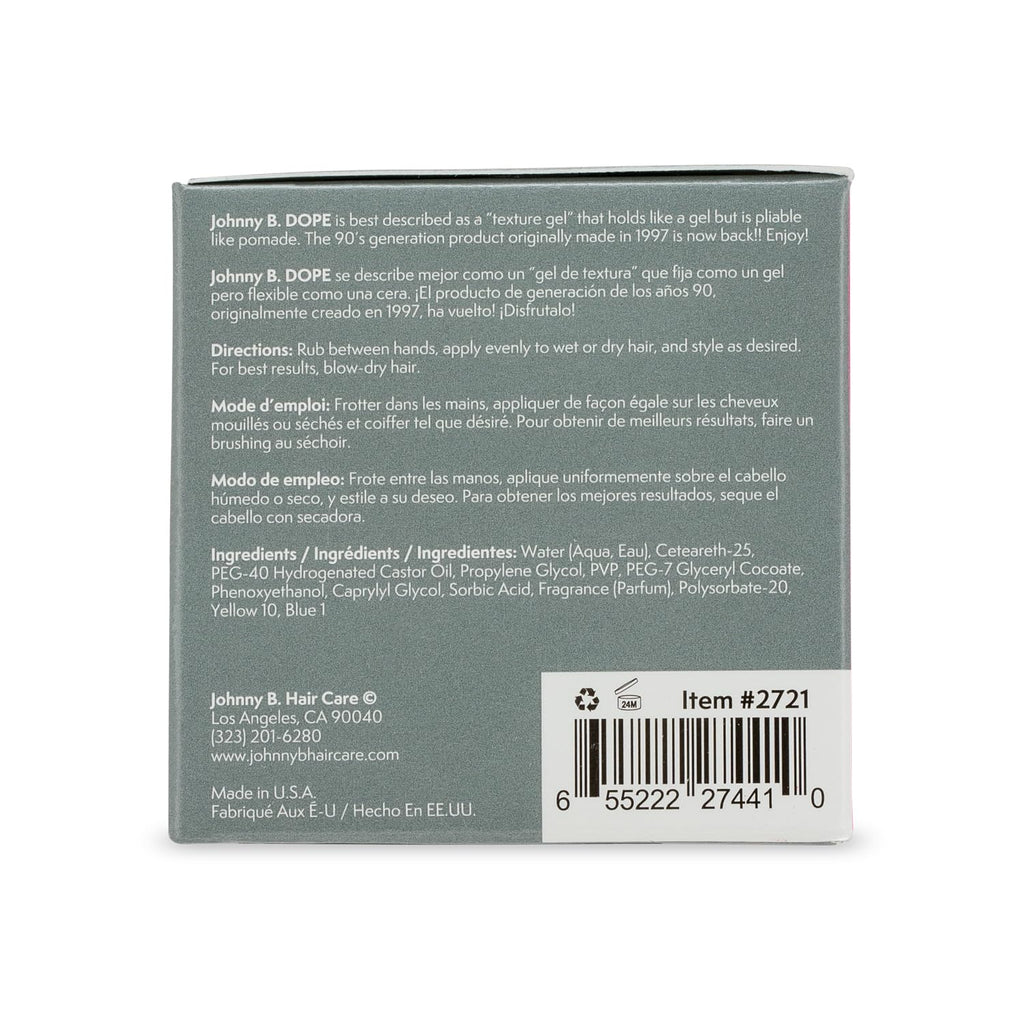 JOHNNY B. Dope Texture Gel — Flexible Hold, No Crunch, Washable