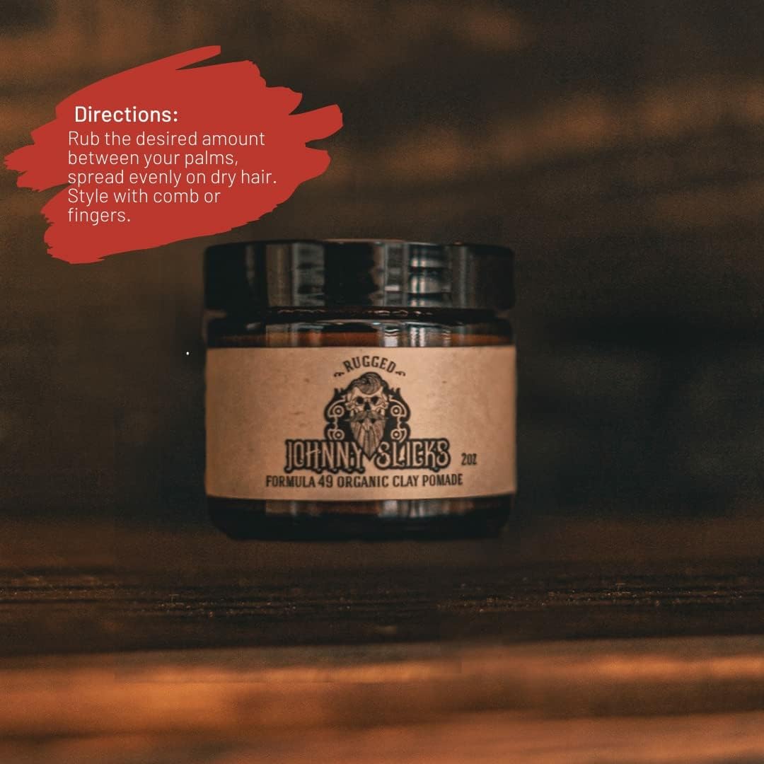 Johnny Slicks Formula 49 Clay – All Organic Pomade | Firm Hold & Matte Finish