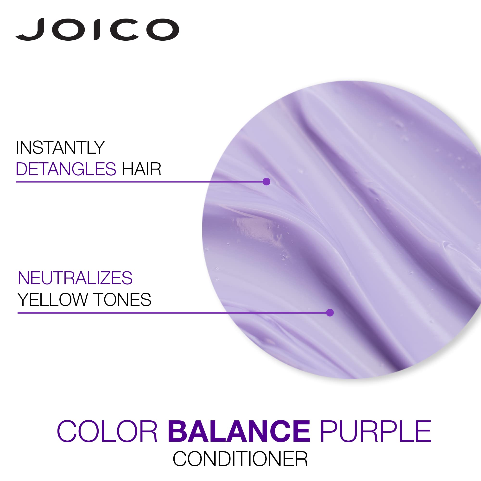 Joico Color Balance Purple Shampoo & Conditioner Set – Eliminate Brassy Tones for Cool Blonde or Gray Hair