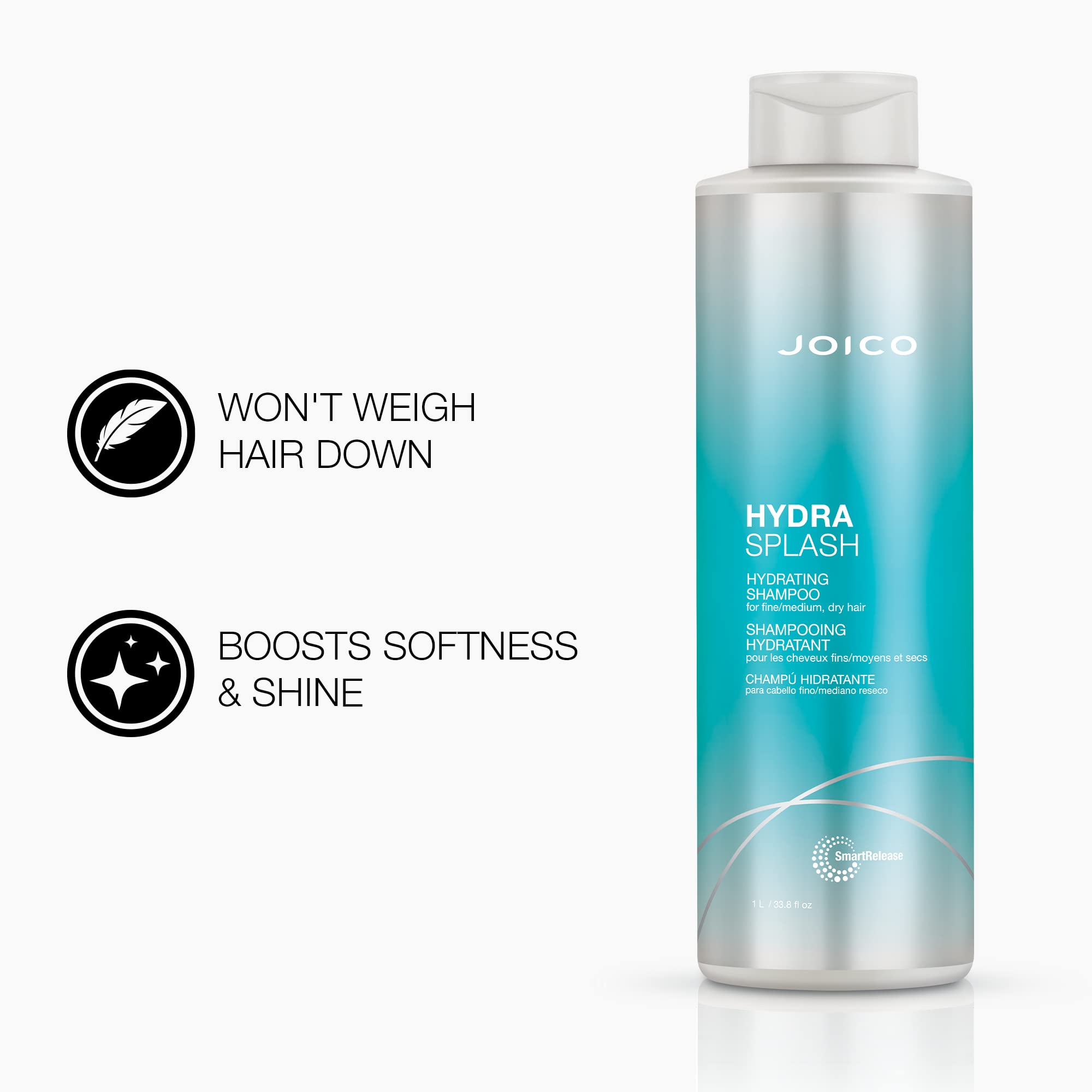 Joico HydraSplash Hydrating Shampoo & Conditioner Set for Fine Hair – 33.8 oz Each