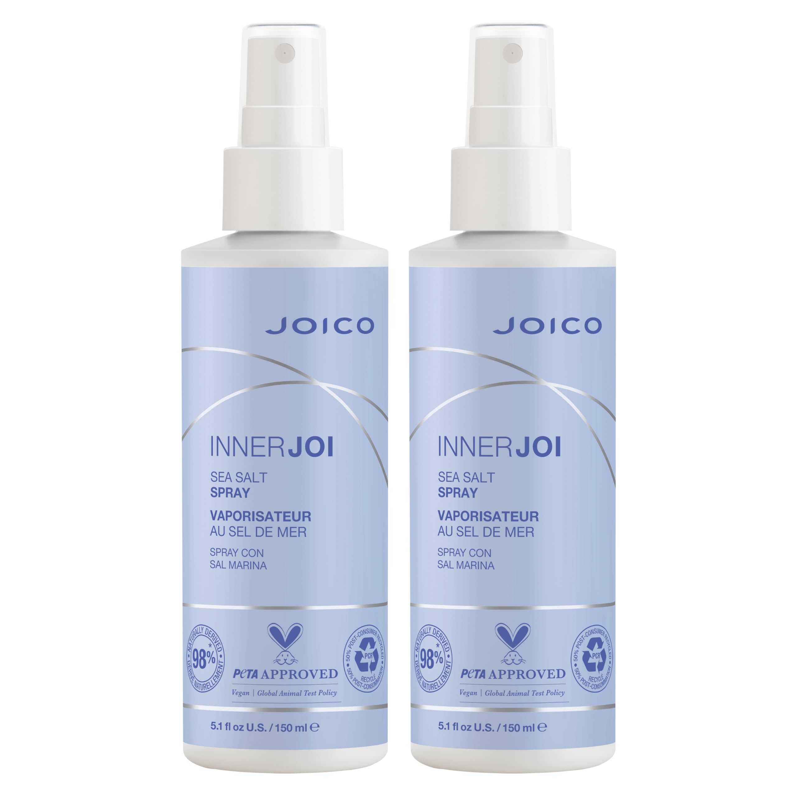 Joico InnerJoi Sea Salt Spray | All Hair Types, Vegan, Sulfate & Paraben Free | 5.1 oz | 2-Pack