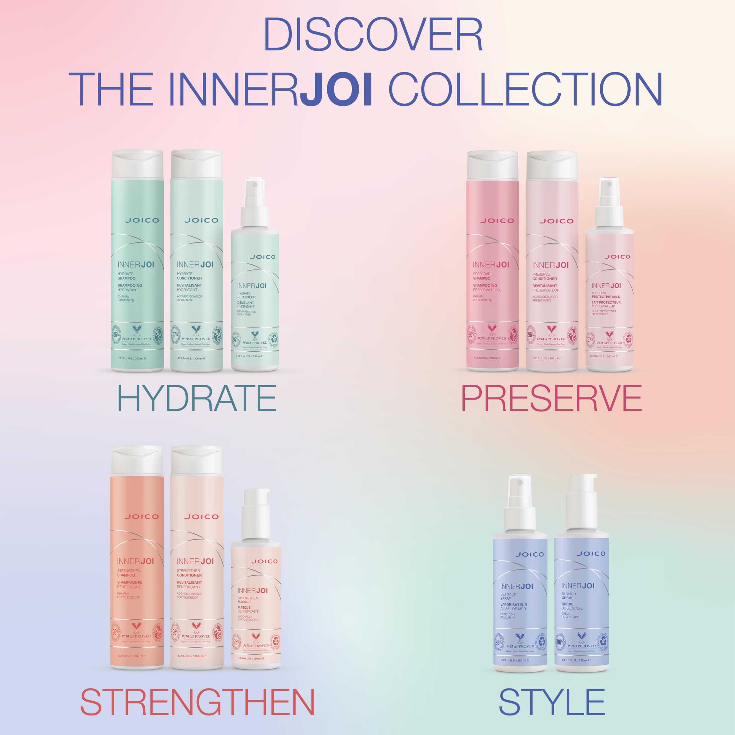 Joico InnerJoi Sea Salt Spray | All Hair Types, Vegan, Sulfate & Paraben Free | 5.1 oz | 2-Pack