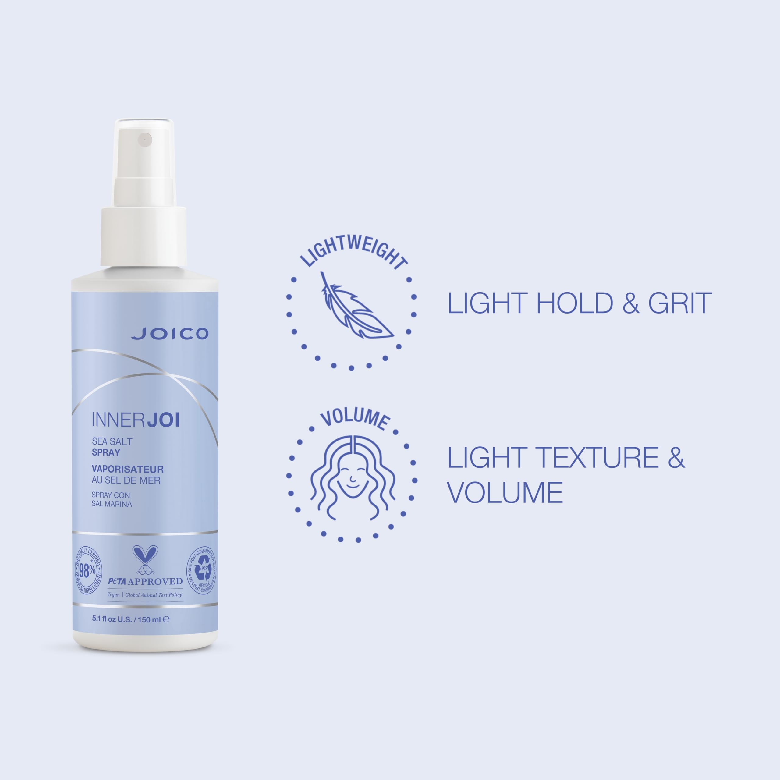 Joico InnerJoi Sea Salt Spray | All Hair Types, Vegan, Sulfate & Paraben Free | 5.1 oz | 2-Pack