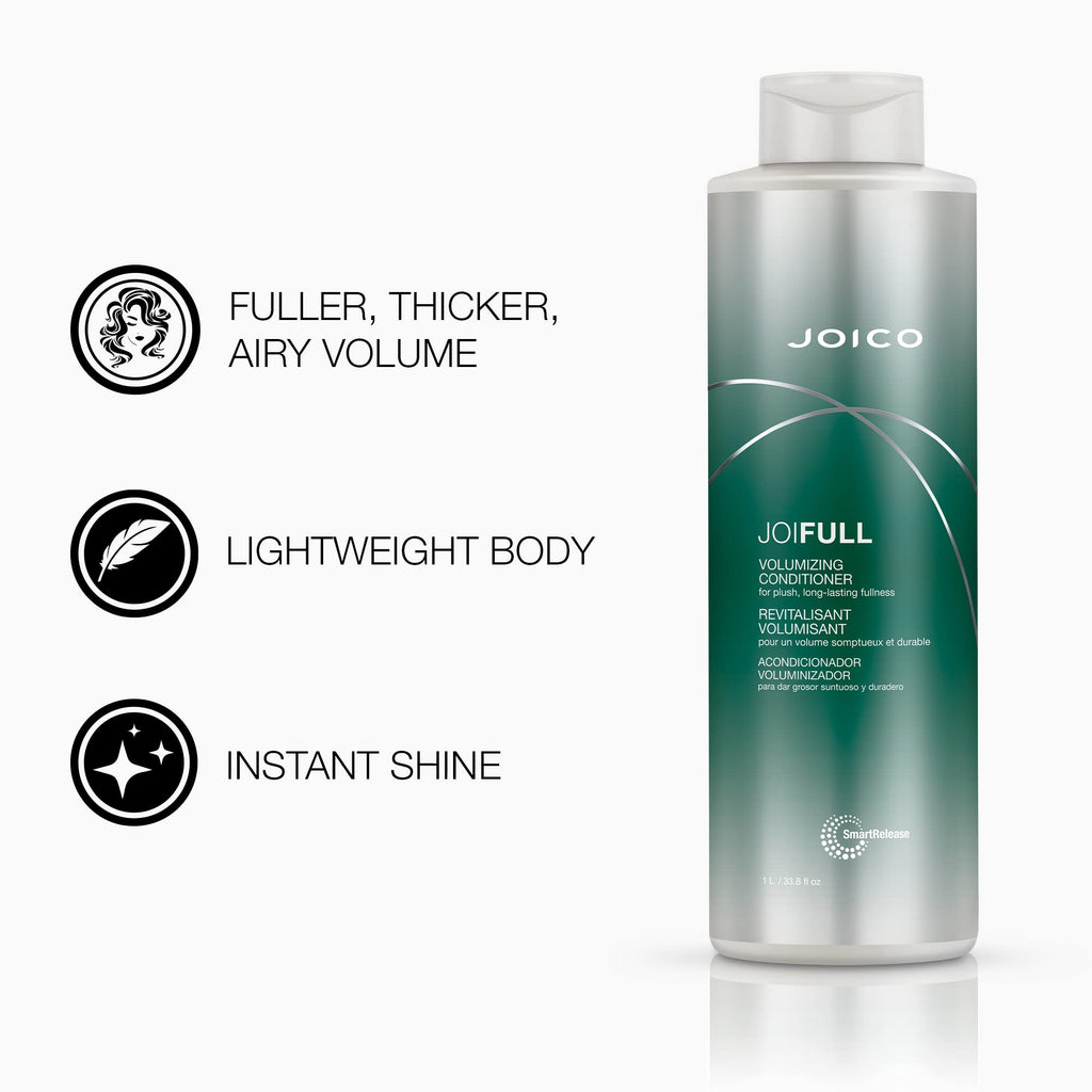 Joico JoiFULL Volumizing Shampoo & Conditioner Set - Fullness, Shine & Lightweight Lift for Fine Hair