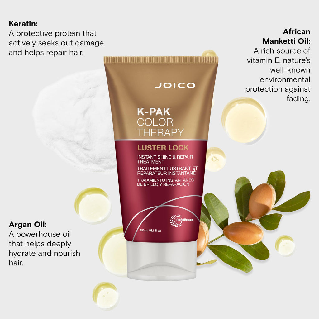 Joico K-PAK Color Therapy Luster Lock – Instant Shine & Repair (2 x 4.7 oz) with Keratin & Argan Oil