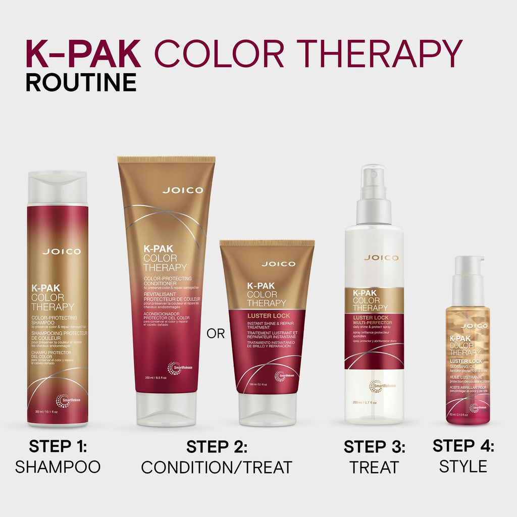 Joico K-PAK Color Therapy Luster Lock – Instant Shine & Repair (2 x 4.7 oz) with Keratin & Argan Oil