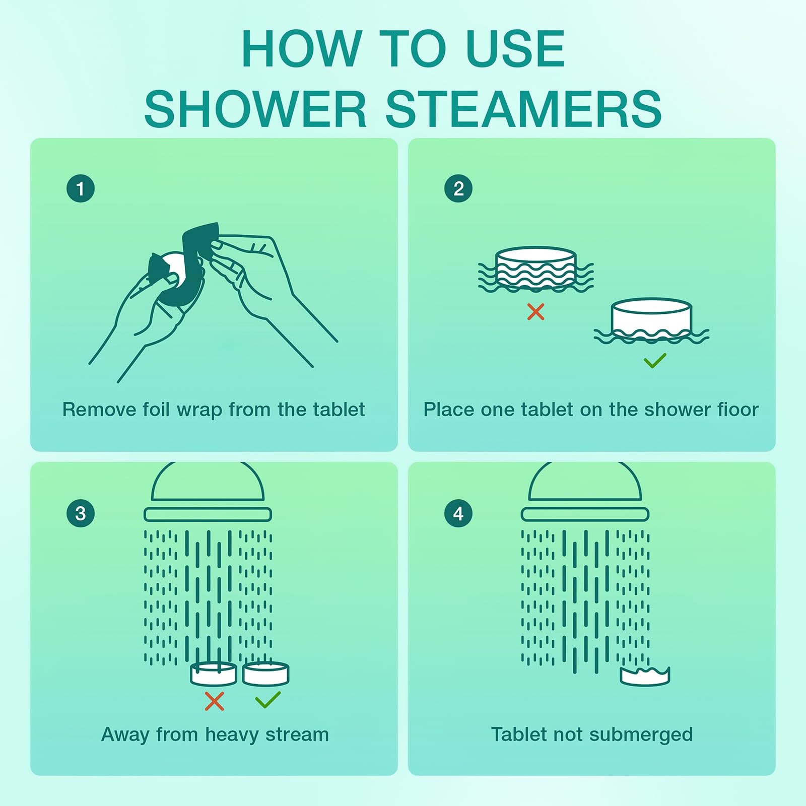 JoJowell Shower Steamers Aromatherapy — 18-Pack Mint & Eucalyptus Gift