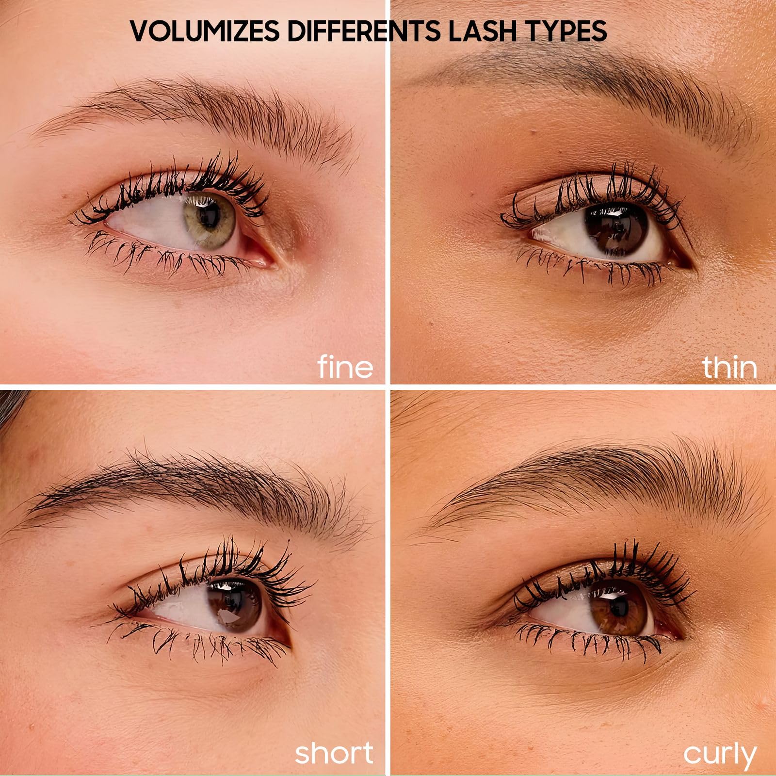 Jokmbzry Mascara – Long-Lasting Volume & Length, Waterproof & No Clump, 2-in-1 Dual-Brush