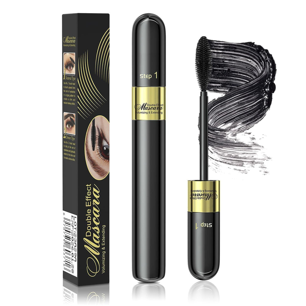 Jokmbzry Mascara – Long-Lasting Volume & Length, Waterproof & No Clump, 2-in-1 Dual-Brush