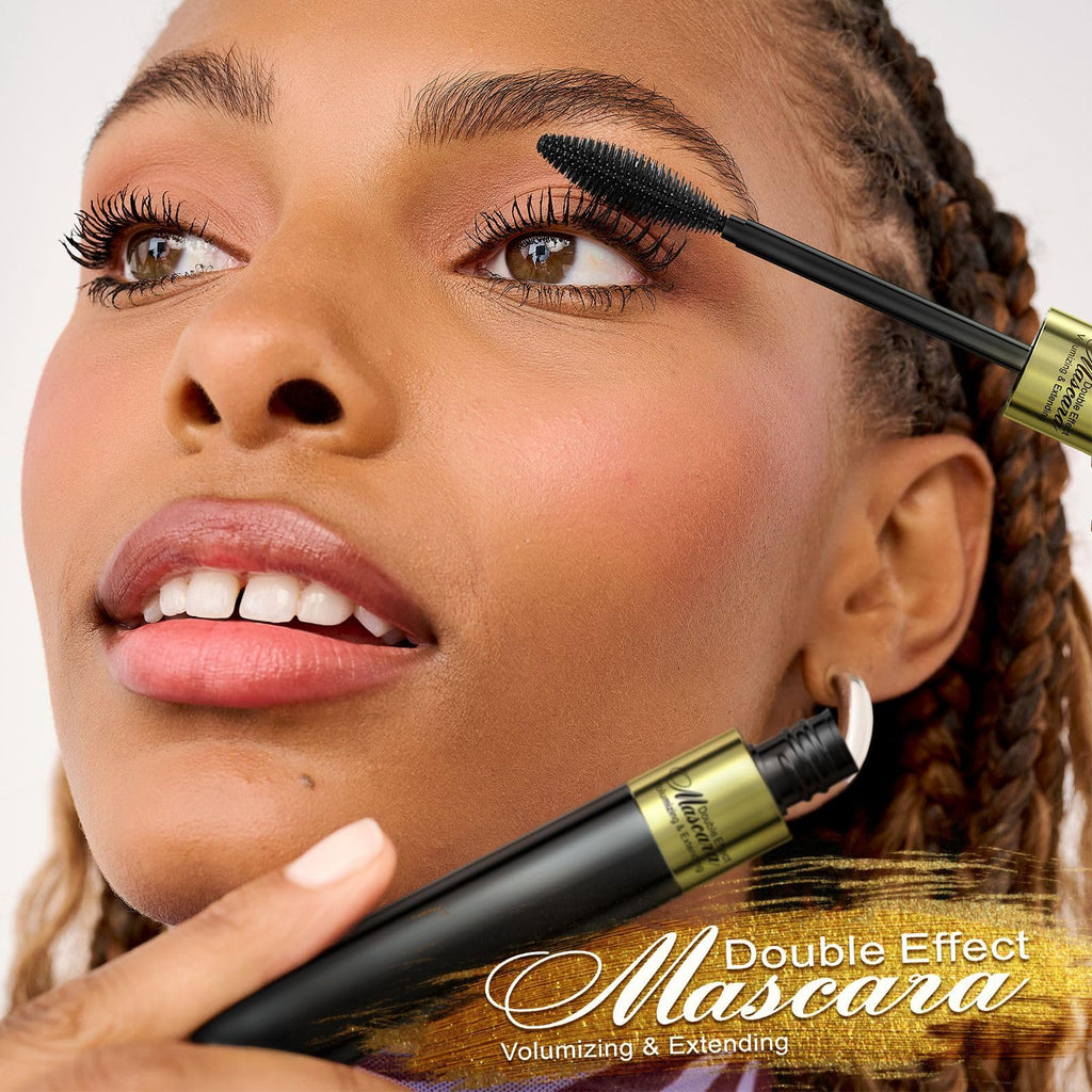 Jokmbzry Mascara – Long-Lasting Volume & Length, Waterproof & No Clump, 2-in-1 Dual-Brush
