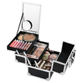 Joligrace Makeup Box with Mirror – 2-Tier Train Case, Portable & Lockable