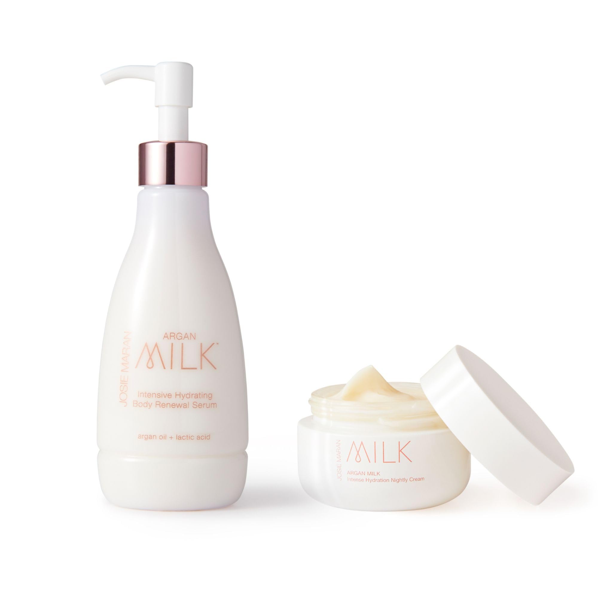 Josie Maran Argan Milk Gift Set – Intense Hydration Body Serum + Night Cream