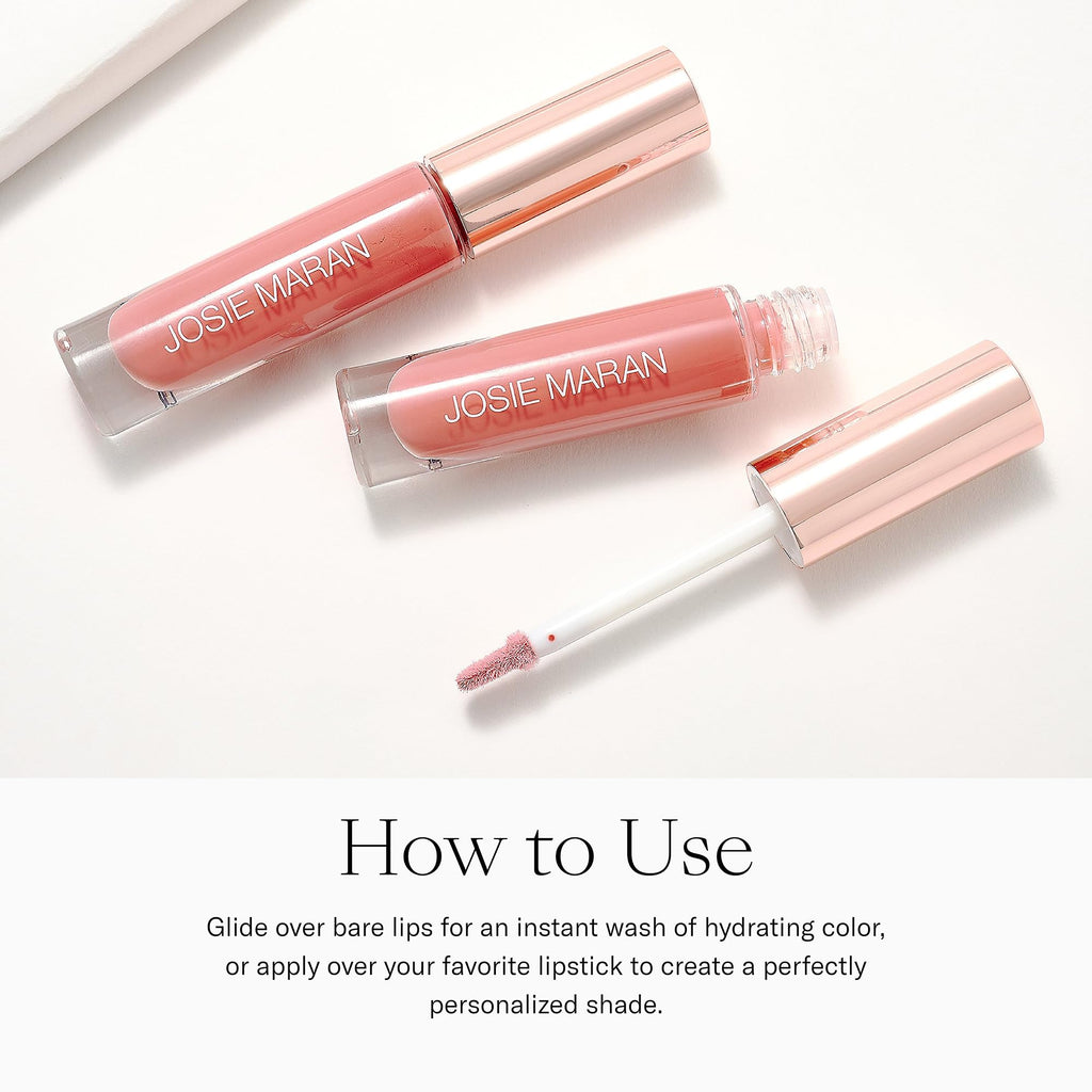 Josie Maran Color Stick & Lip Gloss Set — Argan Oil Makeup Balm for Lips, Cheeks & Eyes