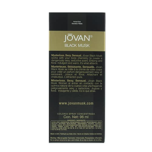 Jovan Black Must – 3.25 oz Cologne Concentrate Spray | Original Designer Fragrance