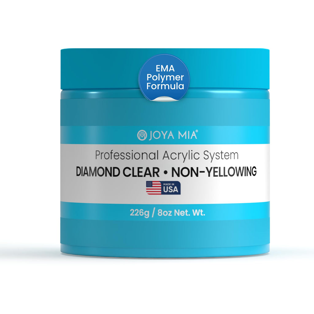 Joya Mia Acrylic Nail Powder – MMA-Free, Superior Adhesion, Diamond Clear (8 oz)