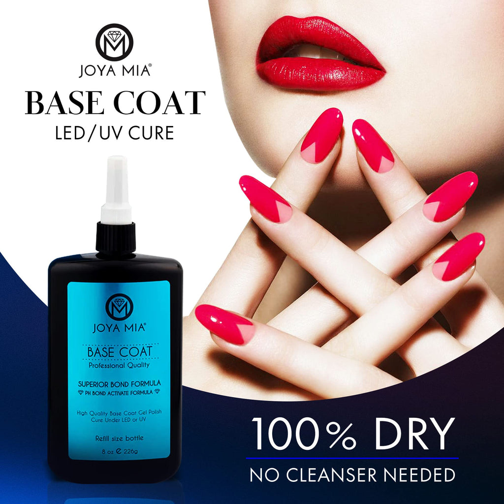 JOYA MIA Base Coat Gel Polish – Premium Nail Primer for Acrylic & Gel Nails (8 oz Refill)
