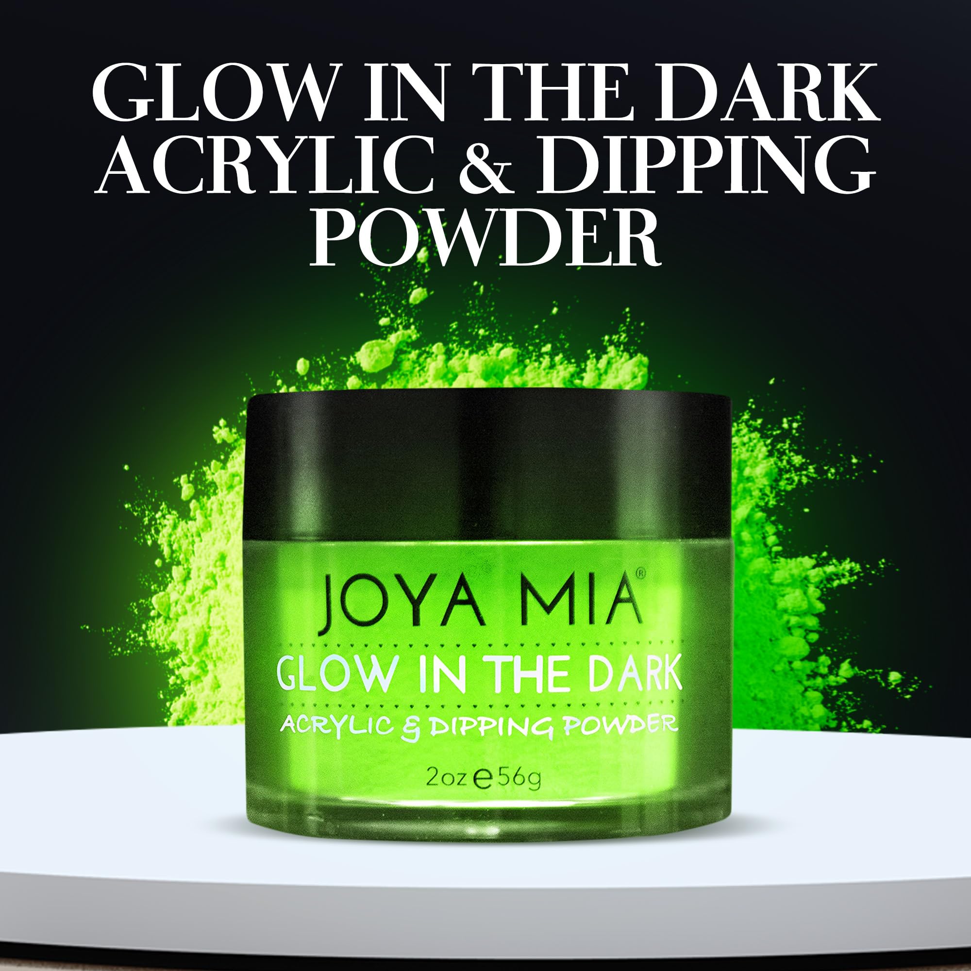 Joya Mia Glow-in-the-Dark Nail Powder – 12 Colors, 2 oz | Premium Acrylic Dip Powder