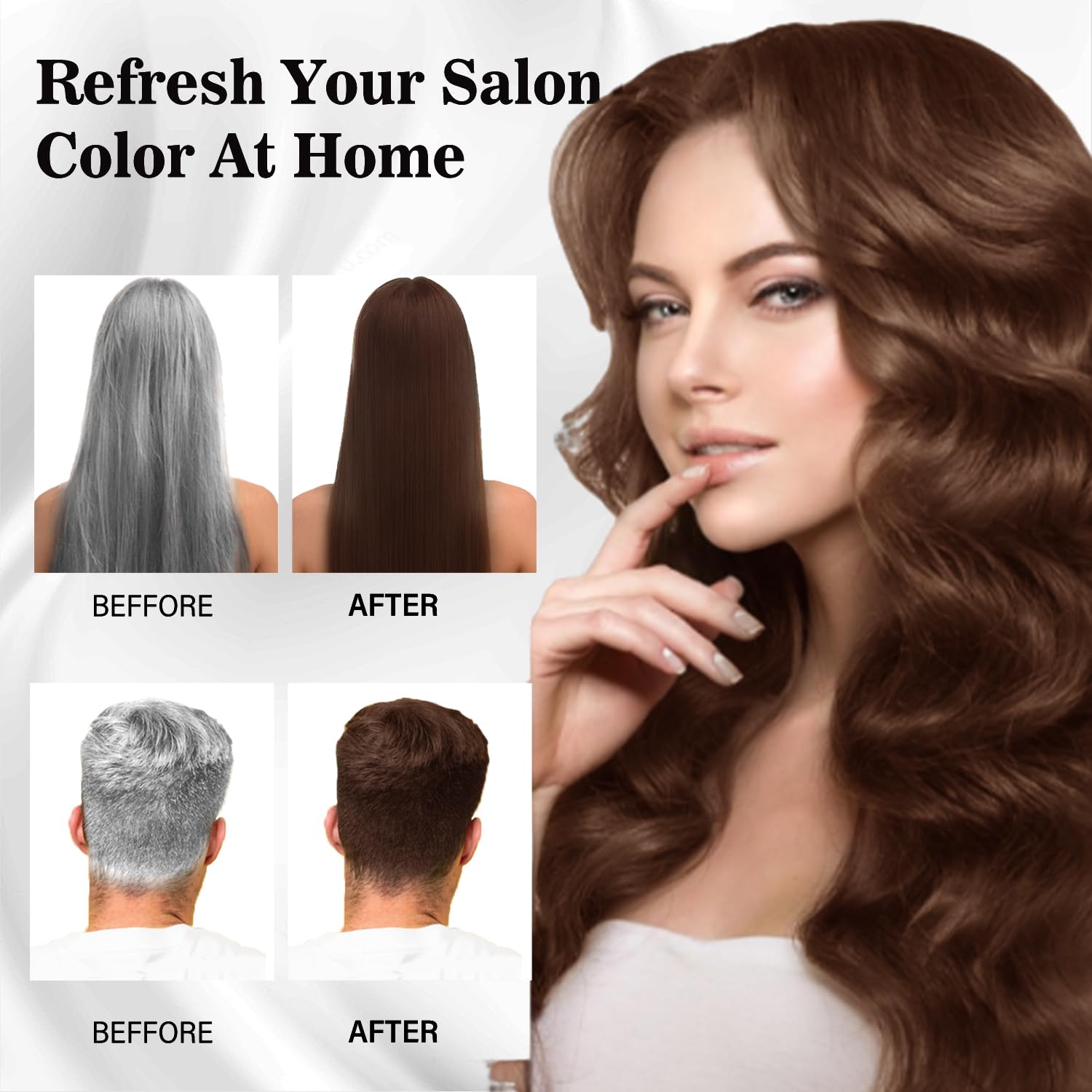 Joyful Young Chestnut Brown 3-in-1 Hair Dye Shampoo – Semi-Permanent, Ammonia-Free