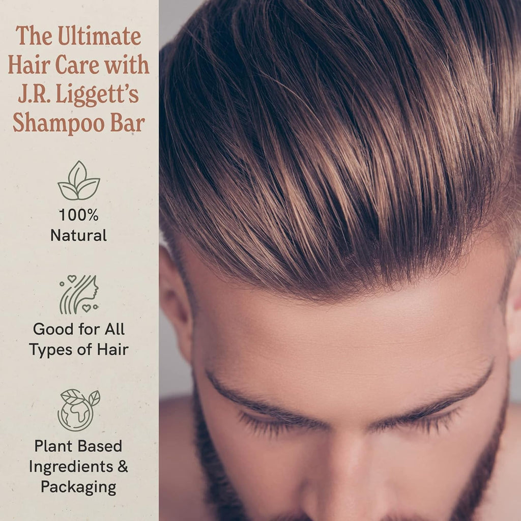 J.R.LIGGETT'S Coconut & Argan Oil Shampoo Bar – 2 Pack, Solid, Sulfate Free, 3.5 oz