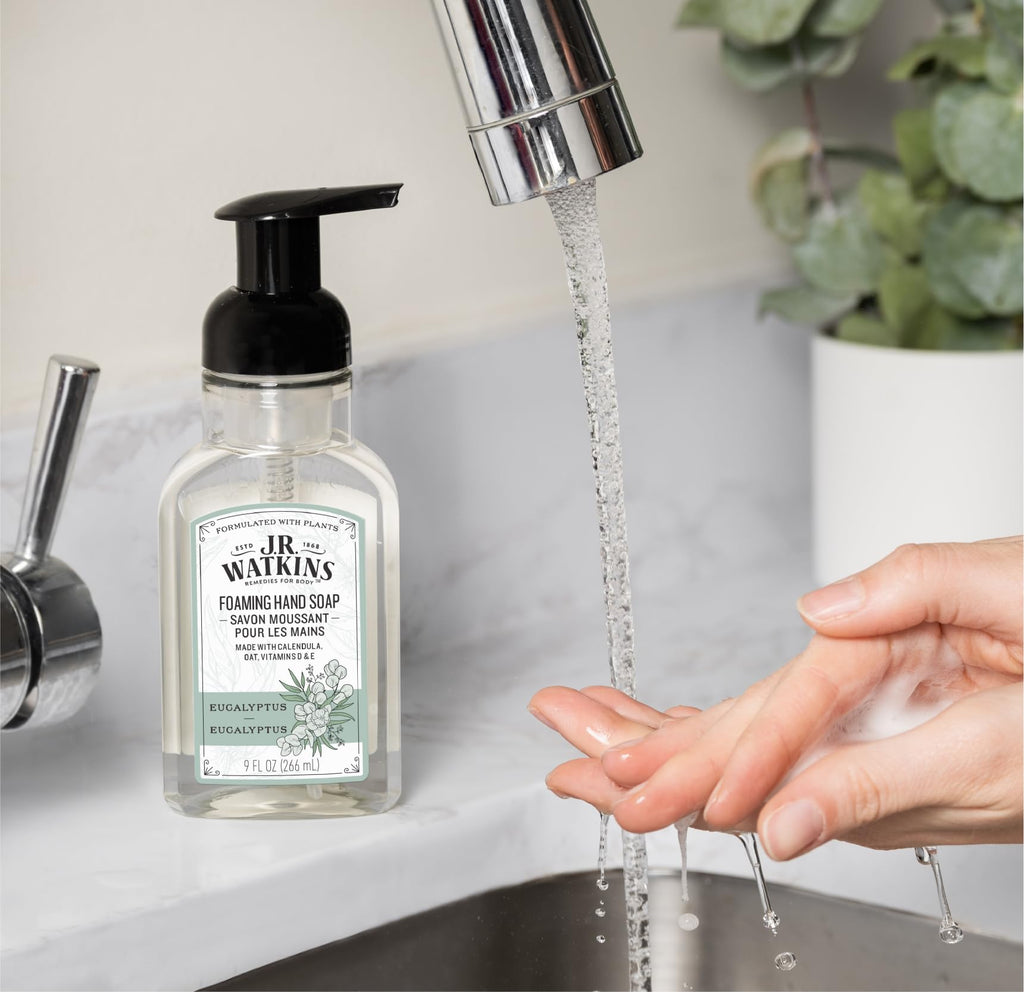 J.R. Watkins Eucalyptus Foaming Hand Soap – Alcohol-Free, Cruelty-Free, 3-Pack (9 fl oz each)