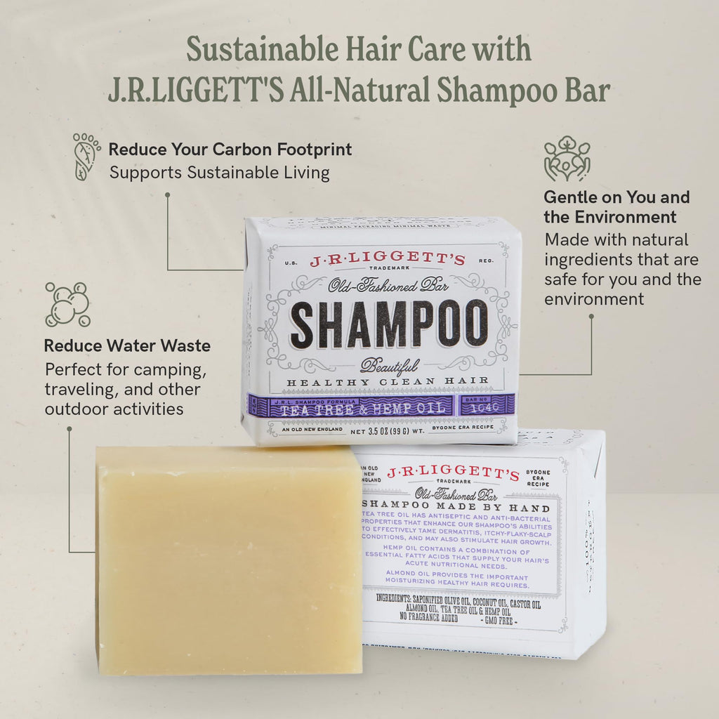 J·R·LIGGETT'S Shampoo Bar Coconut & Argan Oil – All-Natural Solid Shampoo, 3-Pack