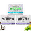 J.R.LIGGETT'S Shampoo & Conditioner Bar 3-Pack – Plant-Based, Travel-Ready