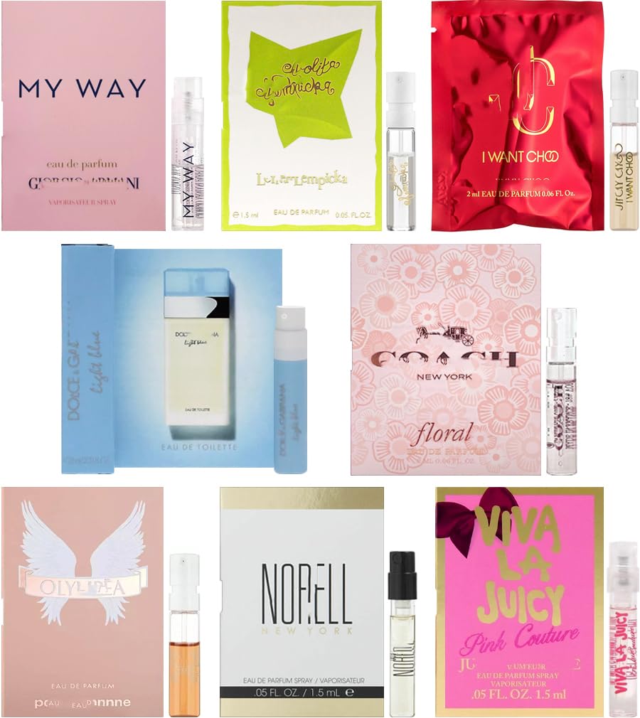 JRoBeauty Perfume Sampler Set for Women — 8 Designer Fragrance Vials