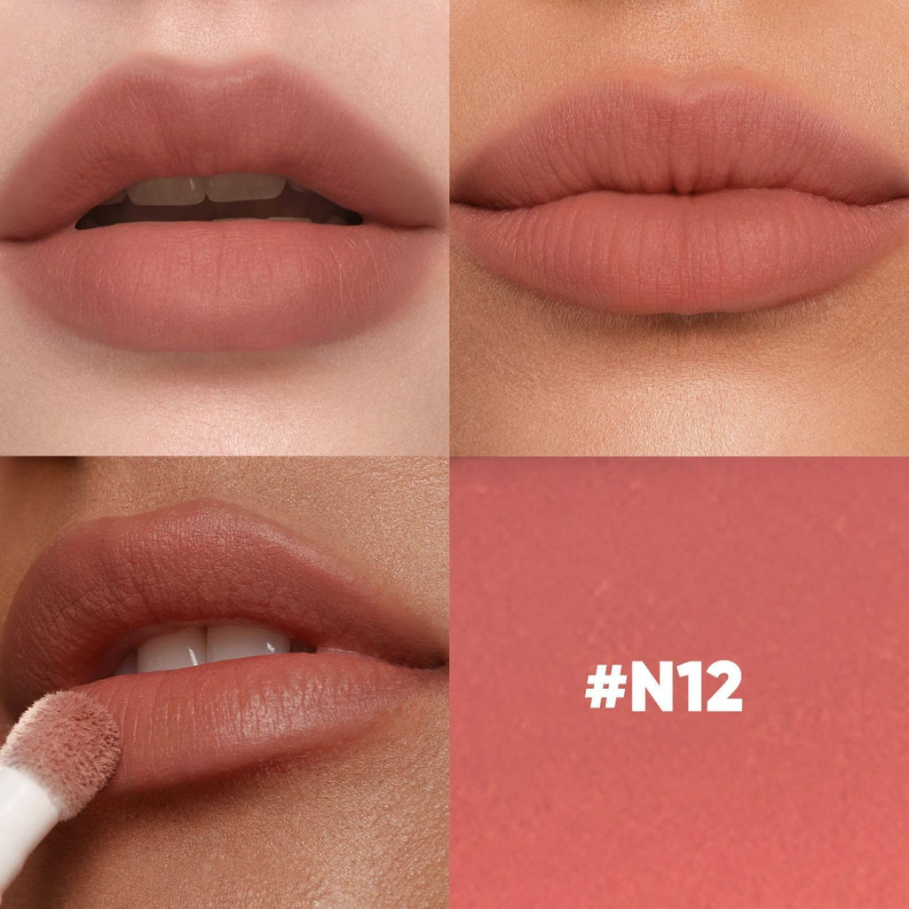 JUDYDOLL Cushion Matte Lip Cream – Hydrating Long-Lasting Lipstick, N12 Toffee Peach