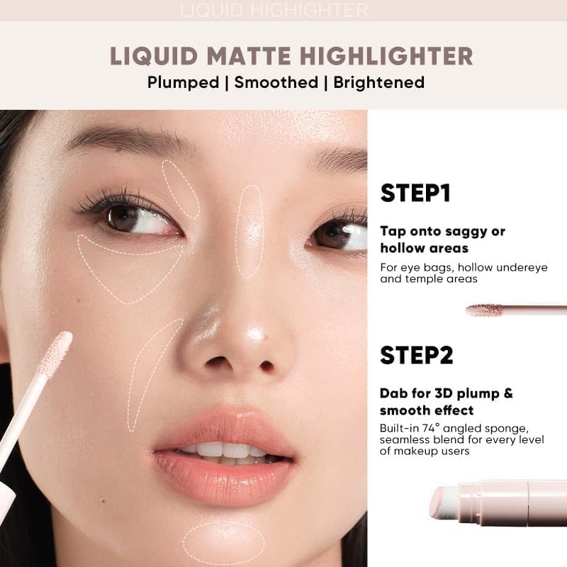 JUDYDOLL Liquid Contour & Highlighter – 2-in-1 Face Sculpting Kit with Dual Brushes