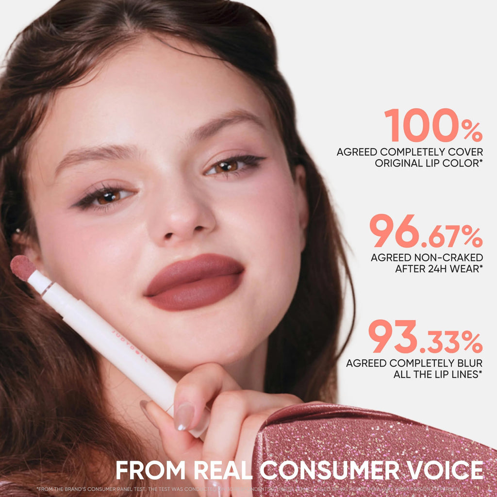 JUDYDOLL Cushion Matte Lip Cream – Hydrating Matte Lipstick with Tripeptide & Squalane (G204 Taro Haze)