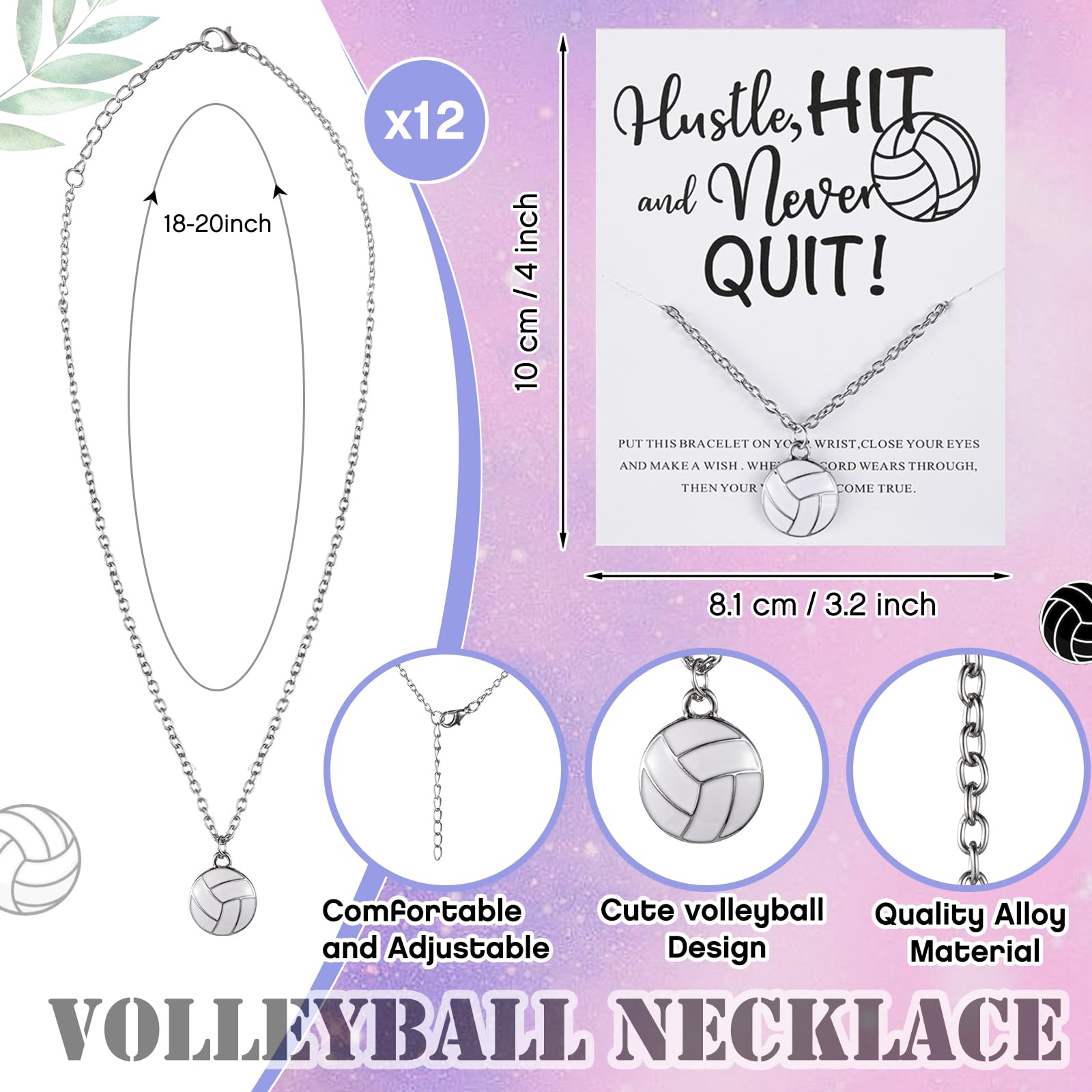 Juexica 48 Pcs Volleyball Team Gifts for Teens – Hair Scrunchies, Bracelets, Necklaces & Cosmetic Bags