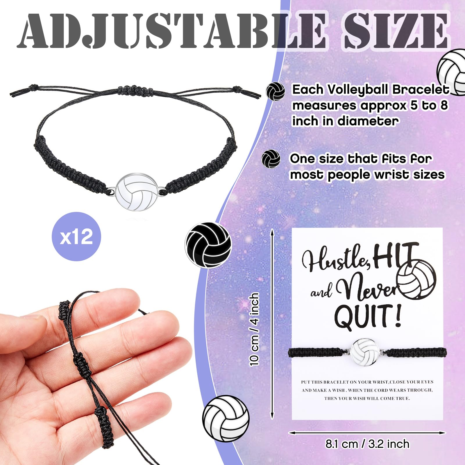 Juexica 48 Pcs Volleyball Team Gifts for Teens – Hair Scrunchies, Bracelets, Necklaces & Cosmetic Bags