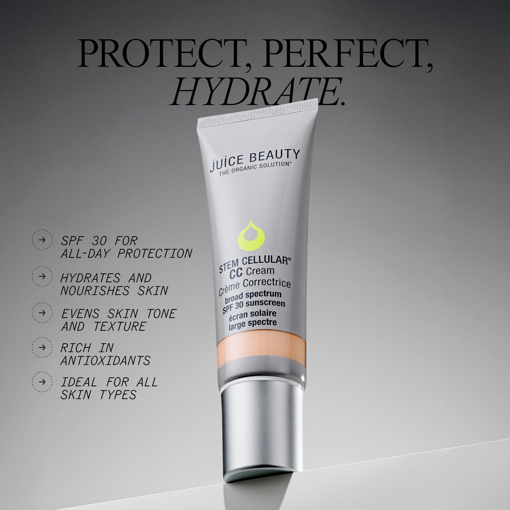 Juice Beauty Stem Cellular CC Cream SPF 30 Island Glow – Light Coverage, Vegan & Cruelty-Free (50 mL)