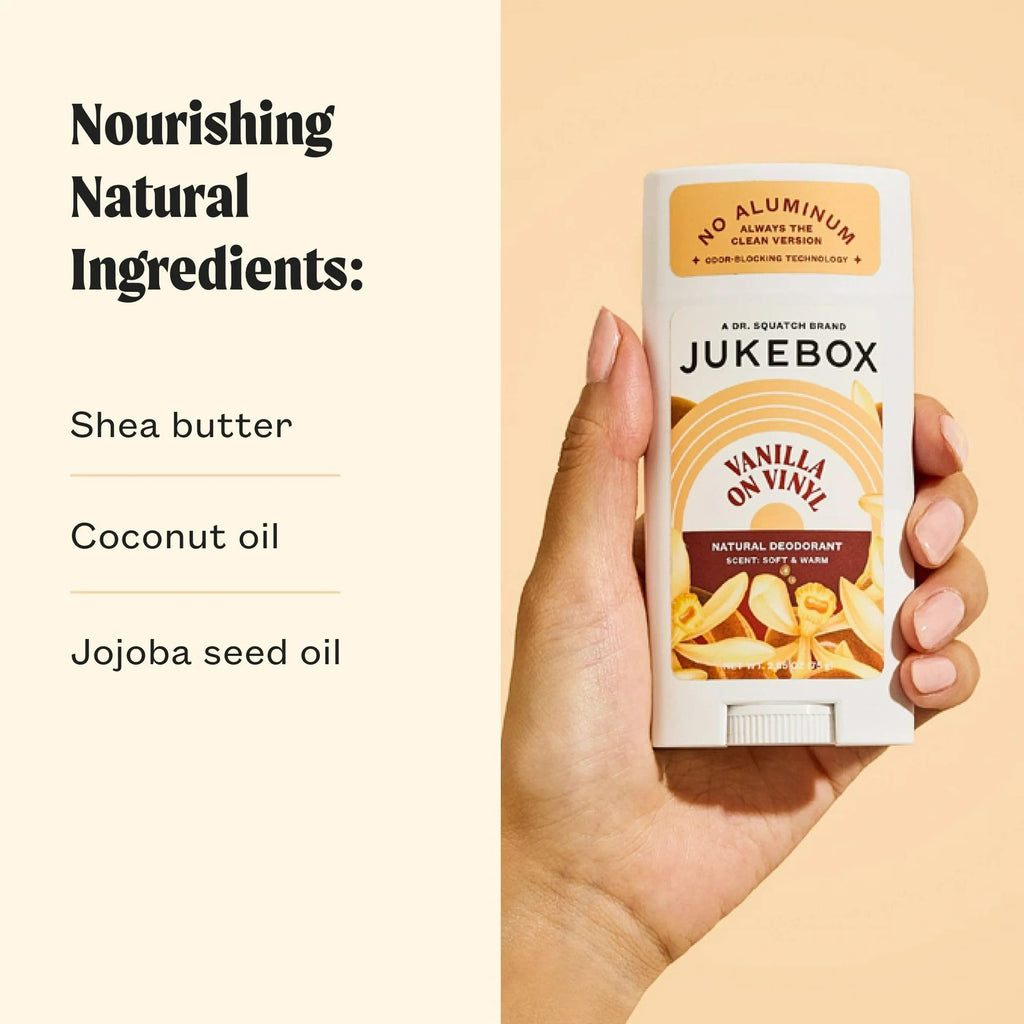 JUKEBOX Natural Deodorant for Women — Vanilla on Vinyl, Aluminum-Free, No Baking Soda, 2-Pack