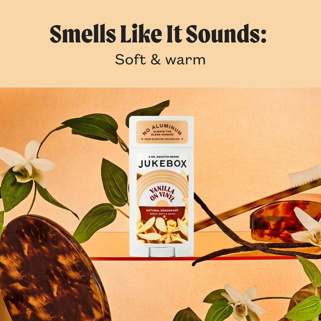 JUKEBOX Natural Deodorant for Women — Vanilla on Vinyl, Aluminum-Free, No Baking Soda, 2-Pack