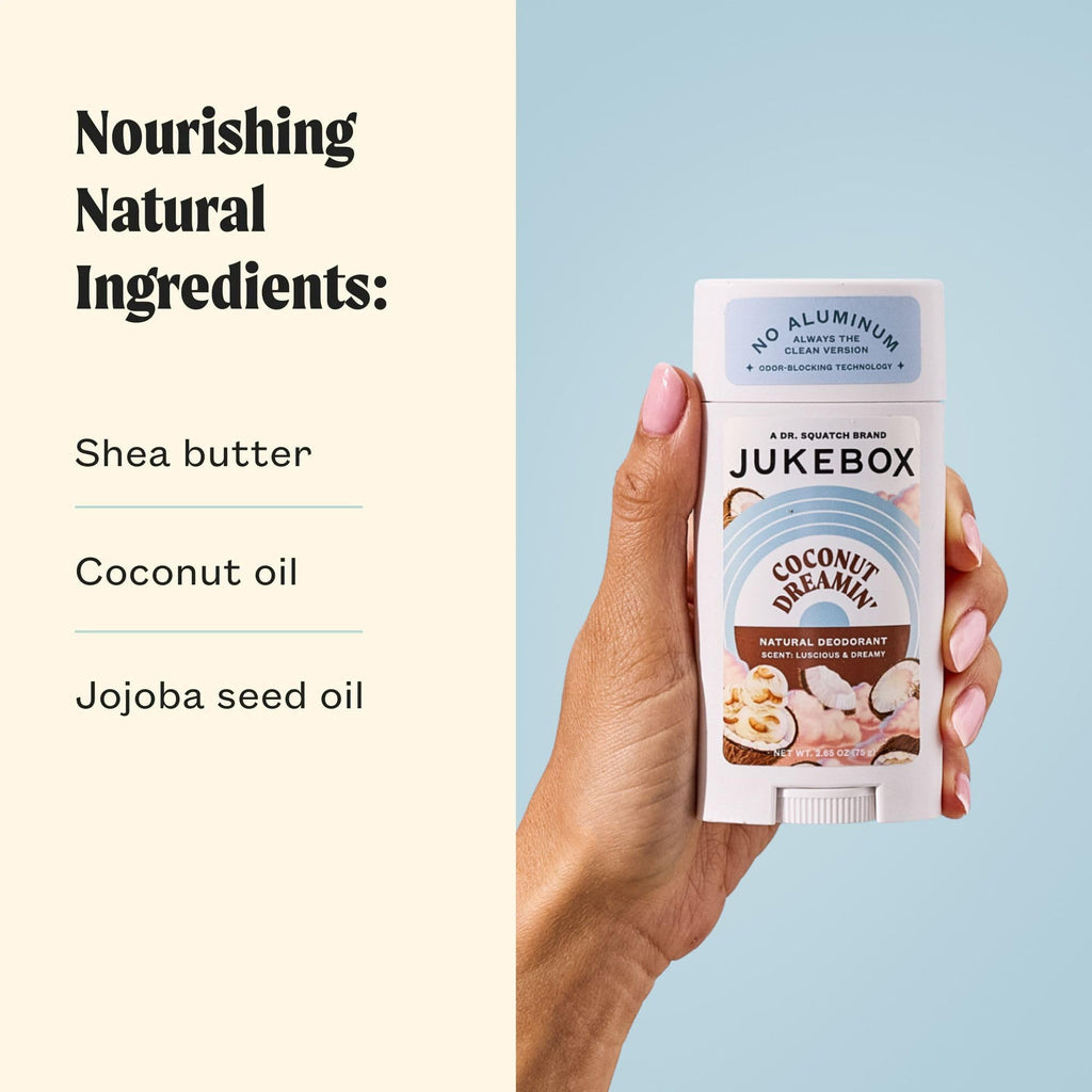 JUKEBOX Natural Deodorant for Women – Coconut Dreamin' & Vanilla on Vinyl, Aluminum-Free 2-Pack (2.65oz each)
