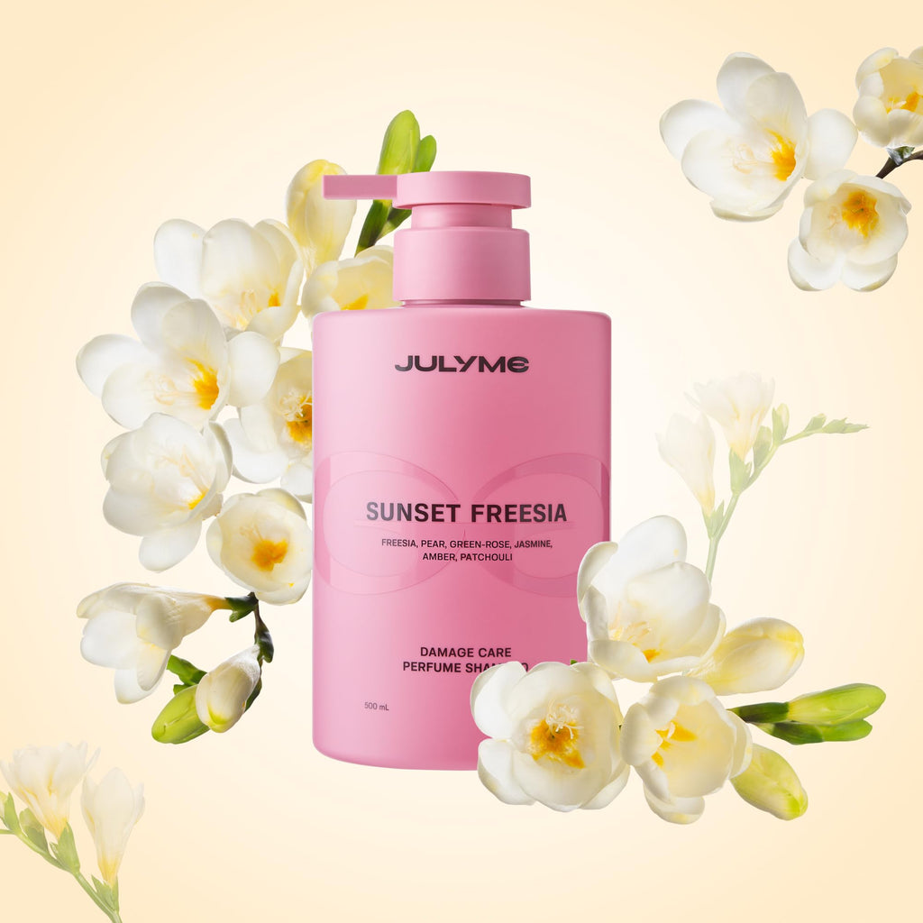 JUL7ME Sunset Freesia Perfume Shampoo – Damaged Hair Care, Sulfate-Free, Collagen & Biotin, 500ml