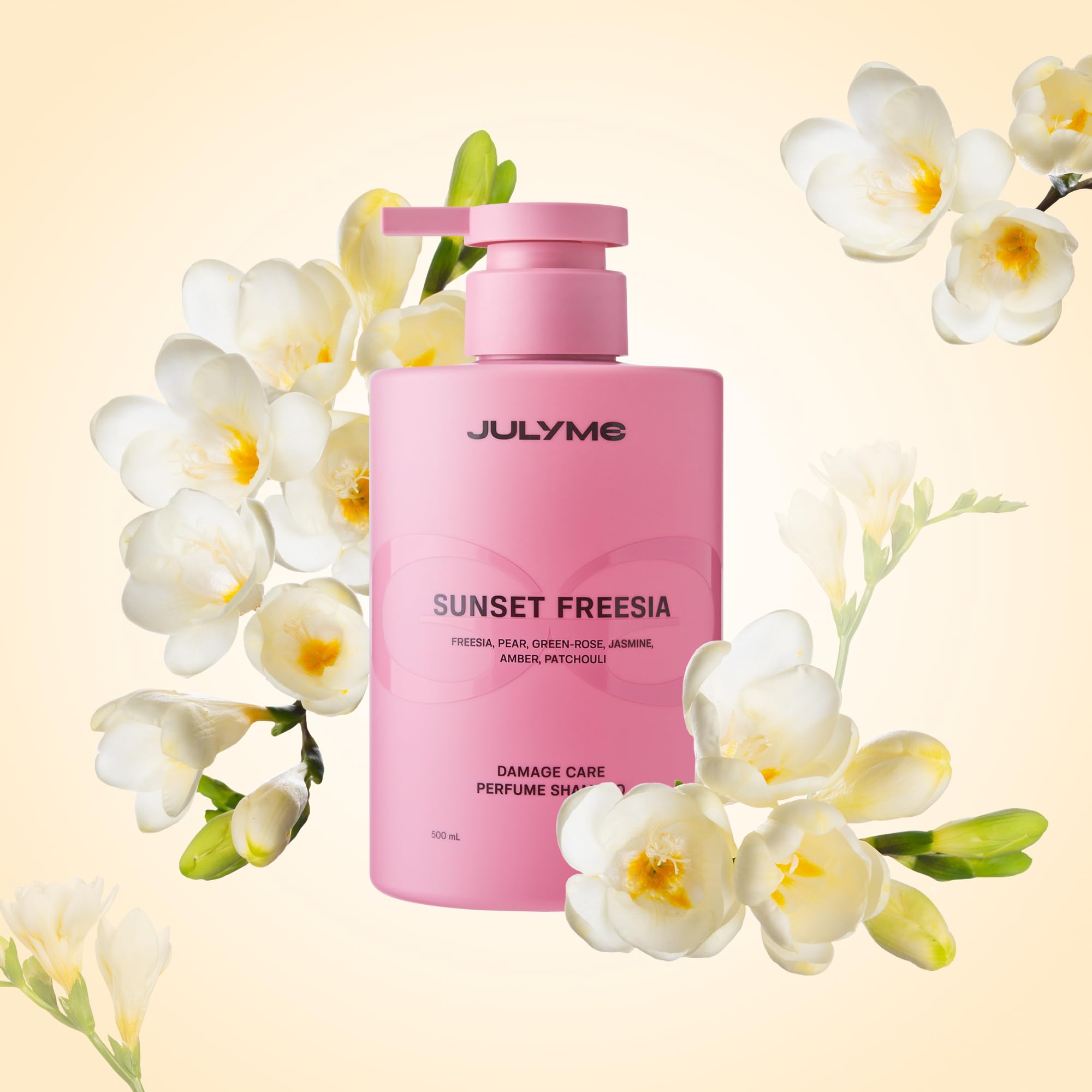 JUL7ME Sunset Freesia Perfume Shampoo – Damaged Hair Care, Sulfate-Free, Collagen & Biotin, 500ml