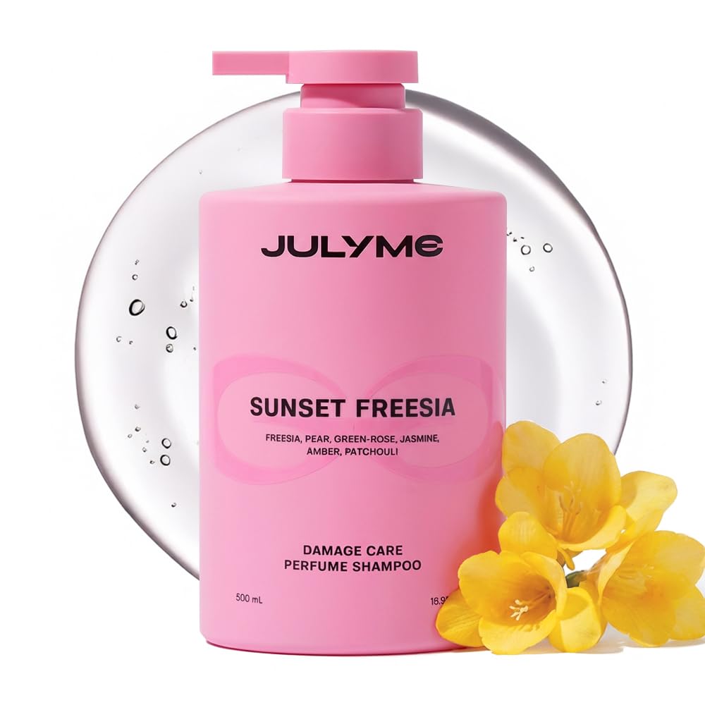 JUL7ME Sunset Freesia Perfume Shampoo – Damaged Hair Care, Sulfate-Free, Collagen & Biotin, 500ml