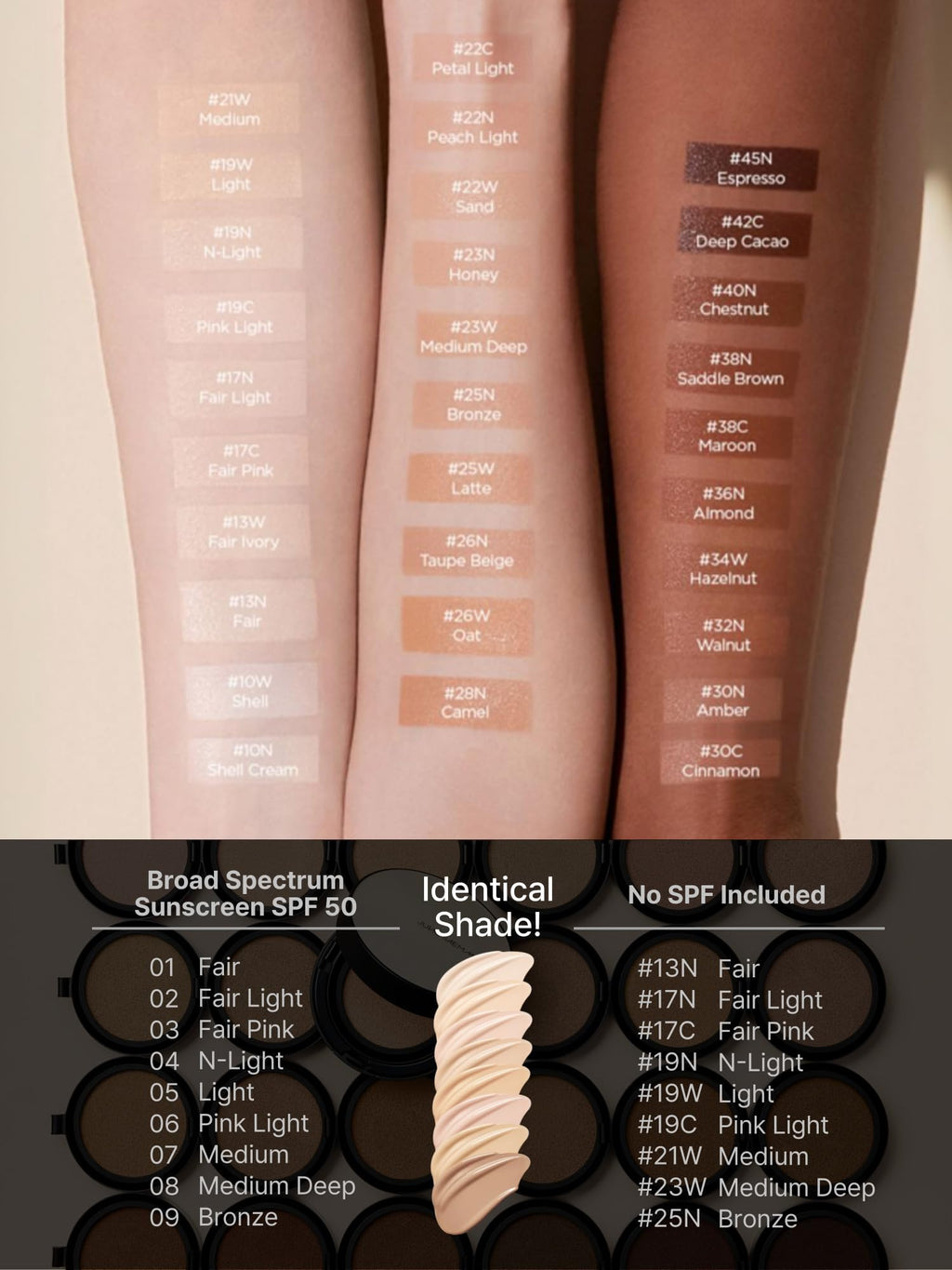 Jung Saem Mool SPF Essential Skin Nuder Cushion 13 Fair – Refill Included | SPF50, Natural Finish