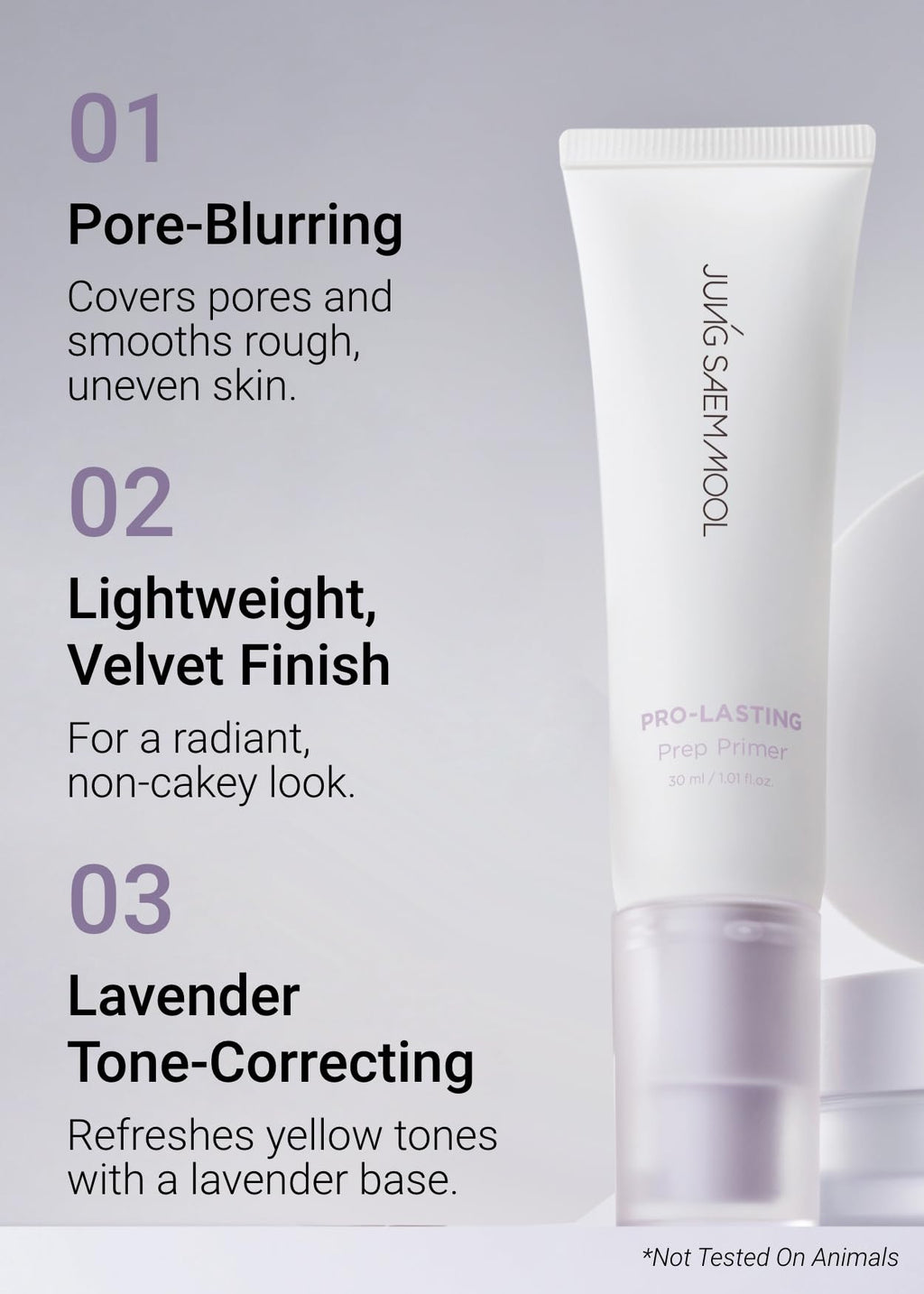 [JUNG SAEM MOOL OFFICIAL] Pro-Lasting Prep Primer Bare Lavender – 30 ml / 1.01 fl oz